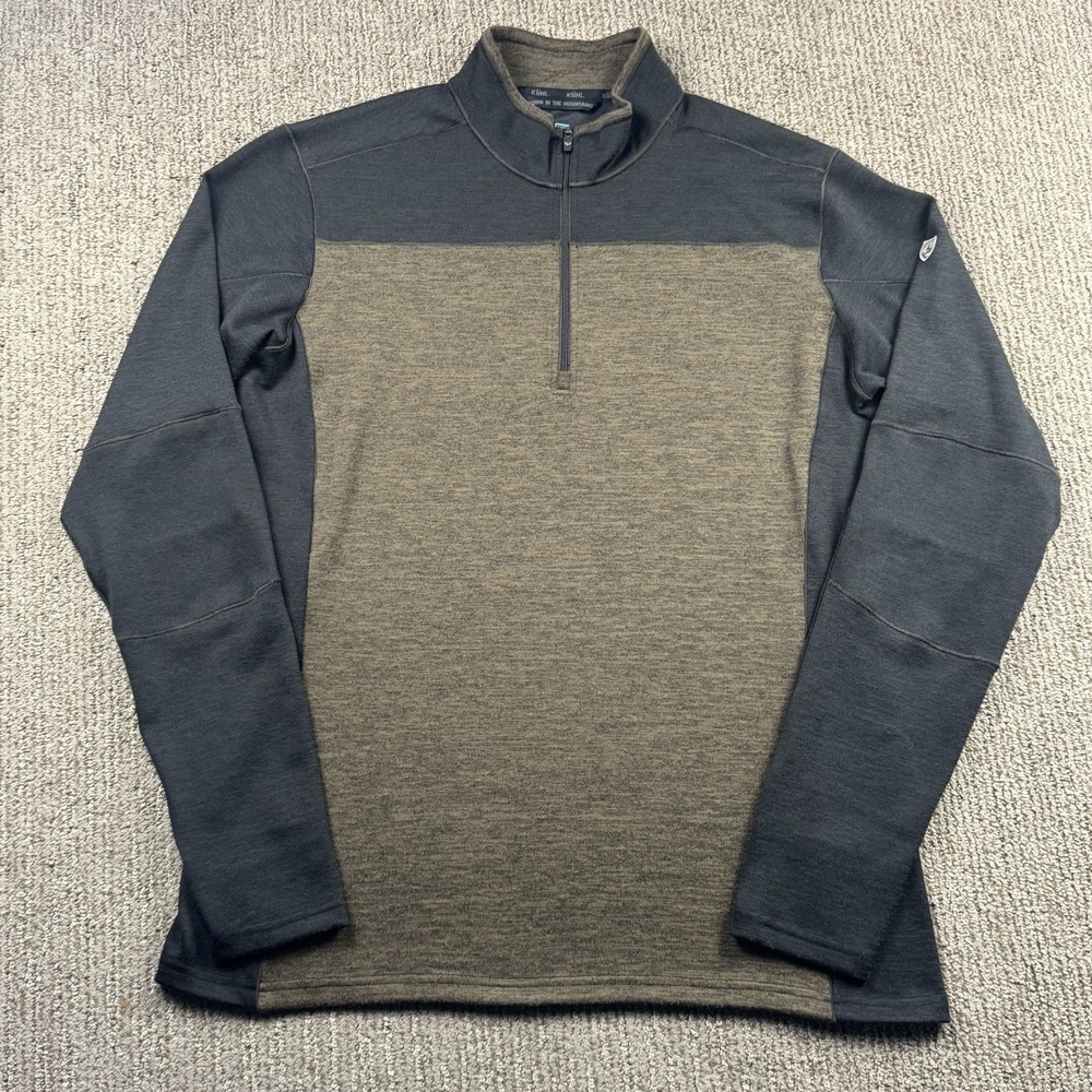 Kuhl Mens L Ryzer 1/4 Zip Pullover Long Sleeve Hiking Shirt Thumbholes